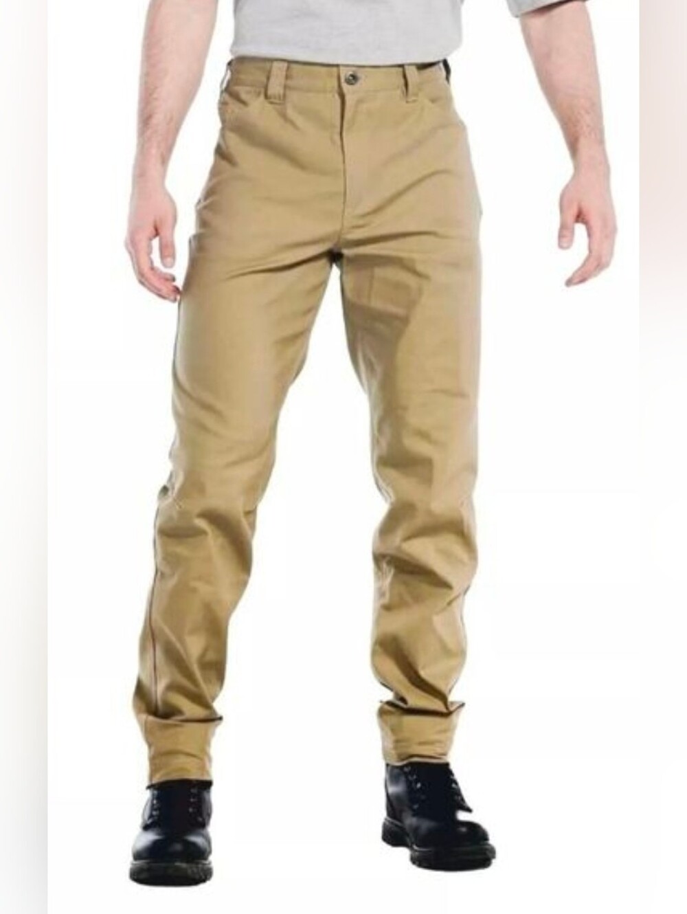 CAT Caterpillar Flex Waistband Straight Leg Canvas Utility Work Pant Tan 40x32